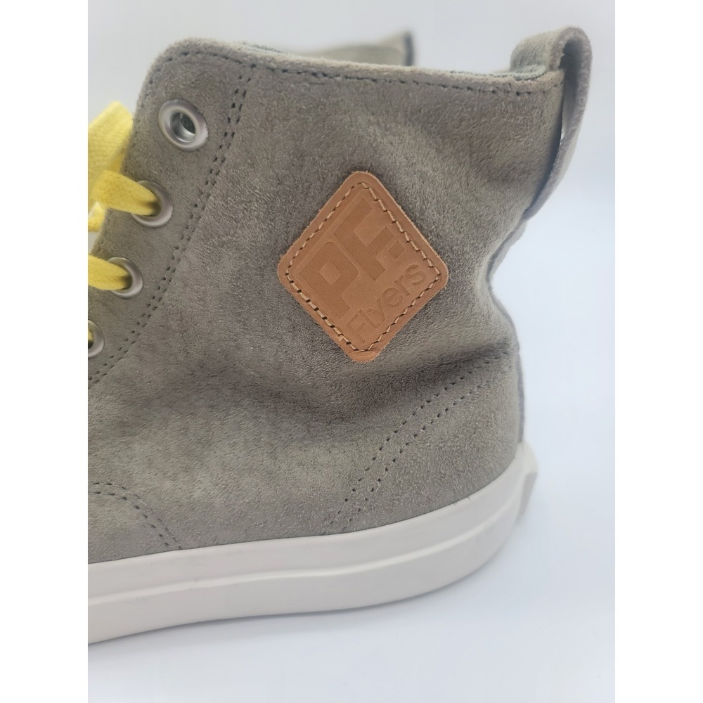 P.F. Flyers All-American Hi Gray Suede Sneakers Women's 7 Yellow Laces New - Picture 6 of 10